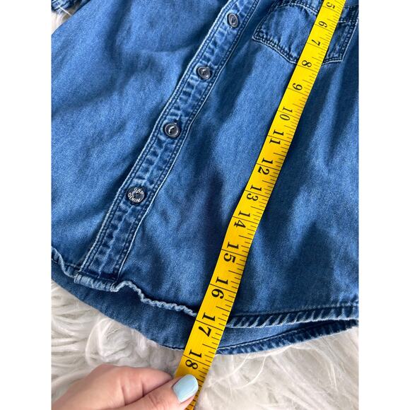 Gap Boys Denim Short Sleeve Button-Up Shirt Westernvibes Blue‎ Size 5 Years - Picture 10 of 10